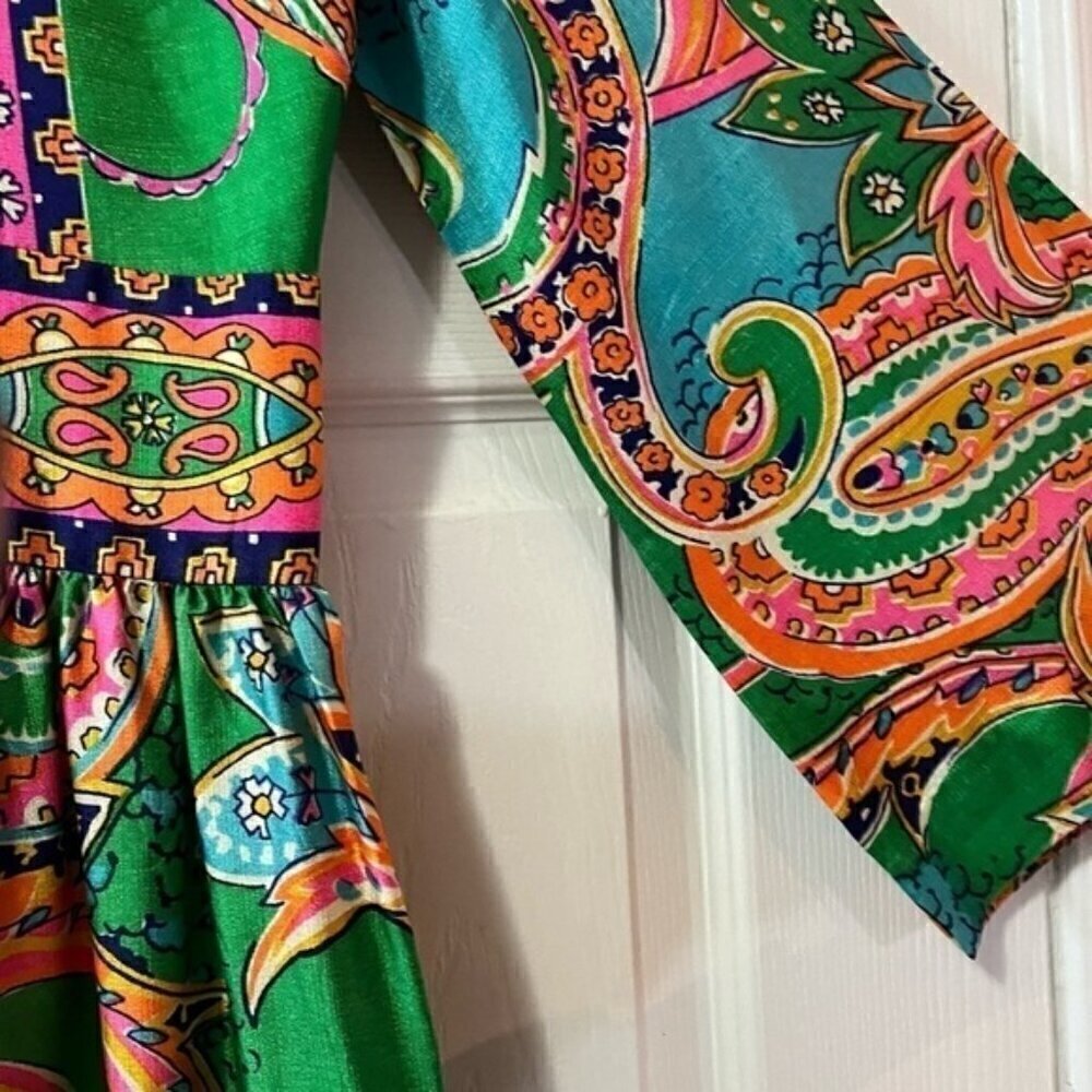 Vintage Keyloun Maxi Dress, Zip Front Size 12. - Picture 13 of 16